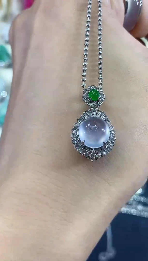 吊坠(不含链)18K金镶嵌翡翠B118
