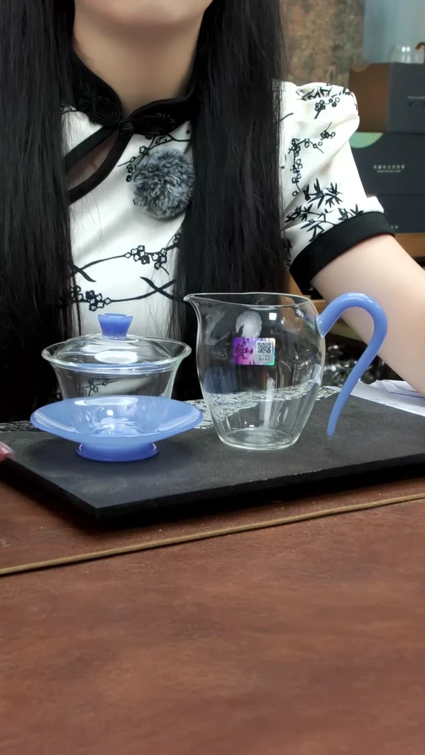 源荷盖碗+怡然茶海 雾蓝玉