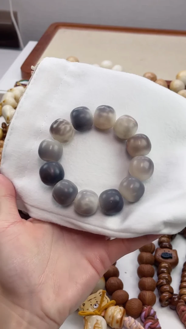 手串菩提根/象牙果a45紫美人干磨桶珠17*18mm手串