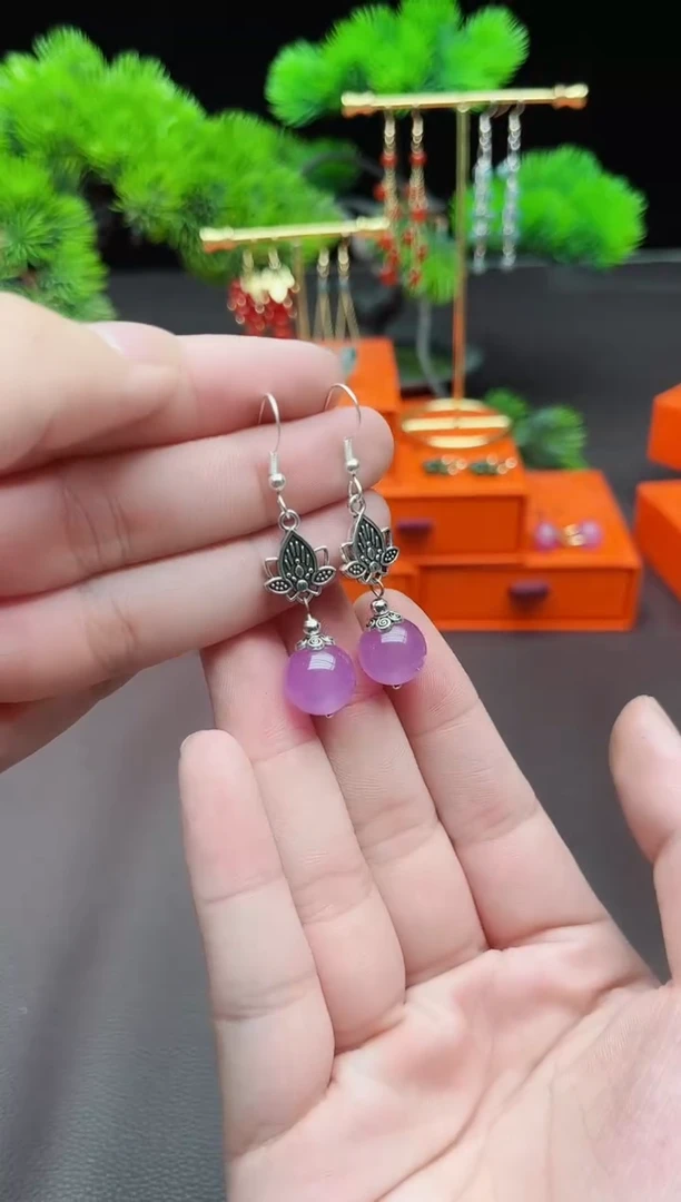 玛瑙/玉髓耳饰银S925镶嵌321000