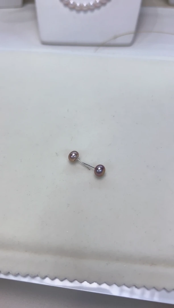 银S925镶嵌淡水珍珠耳饰白*蛋福利