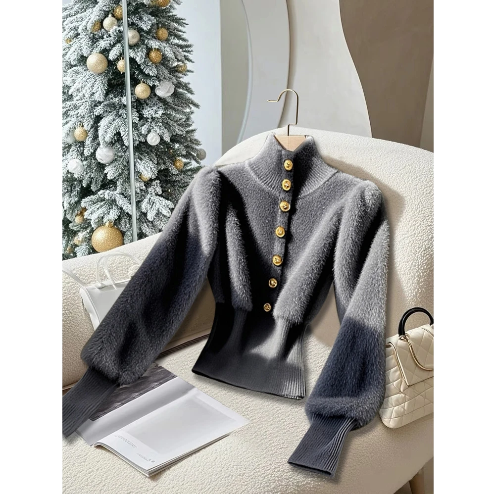 圣诞新年毛衣女冬季爆款时髦名媛高级感气质收腰小香风针织上衣潮