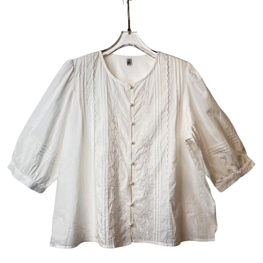 桐然精选编码844#春季新款时尚百搭宽松时尚简约纯色圆领中袖上衣