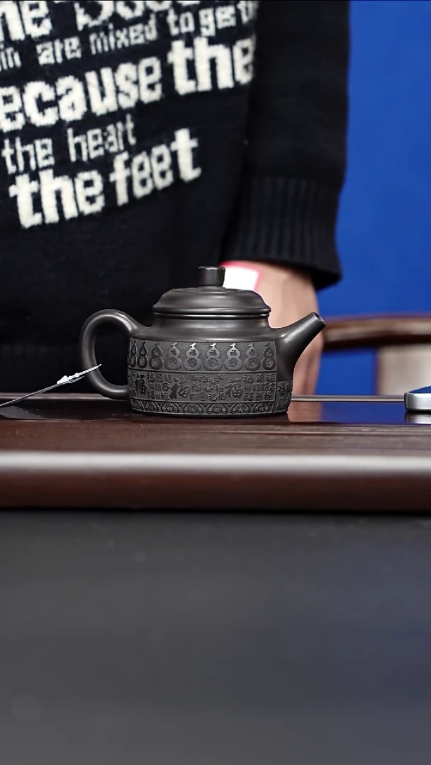 茶壶紫砂宜兴紫砂 百福德钟 石黄 李雨程