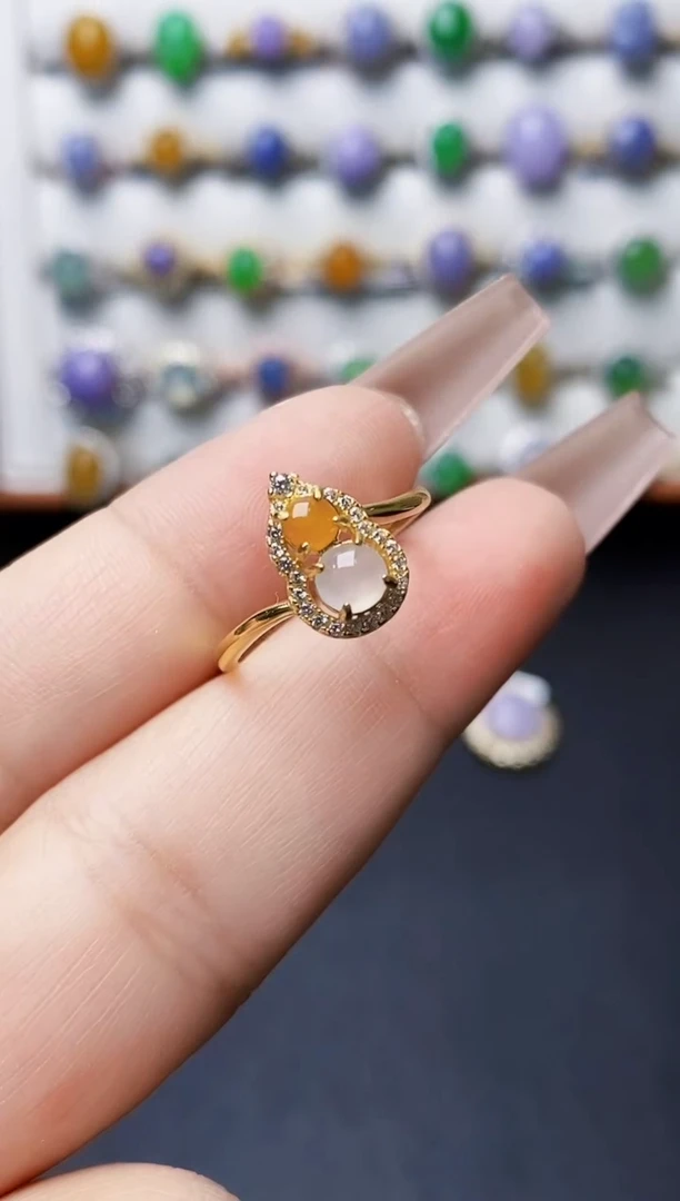 银S925镶嵌戒指翡翠3016