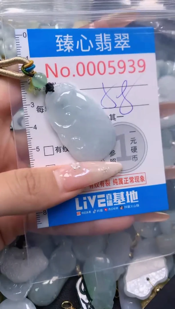 翡翠未镶嵌颈饰含绳0005938