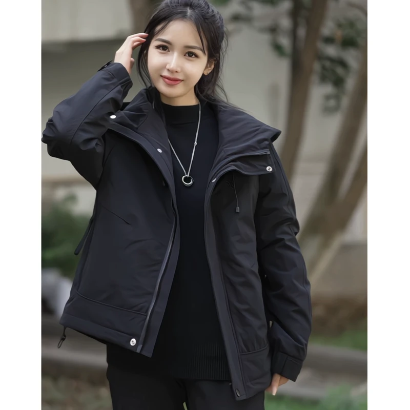 2025秋冬季新款男士加厚夹克潮流宽松韩版休闲工装加棉夹克外套男