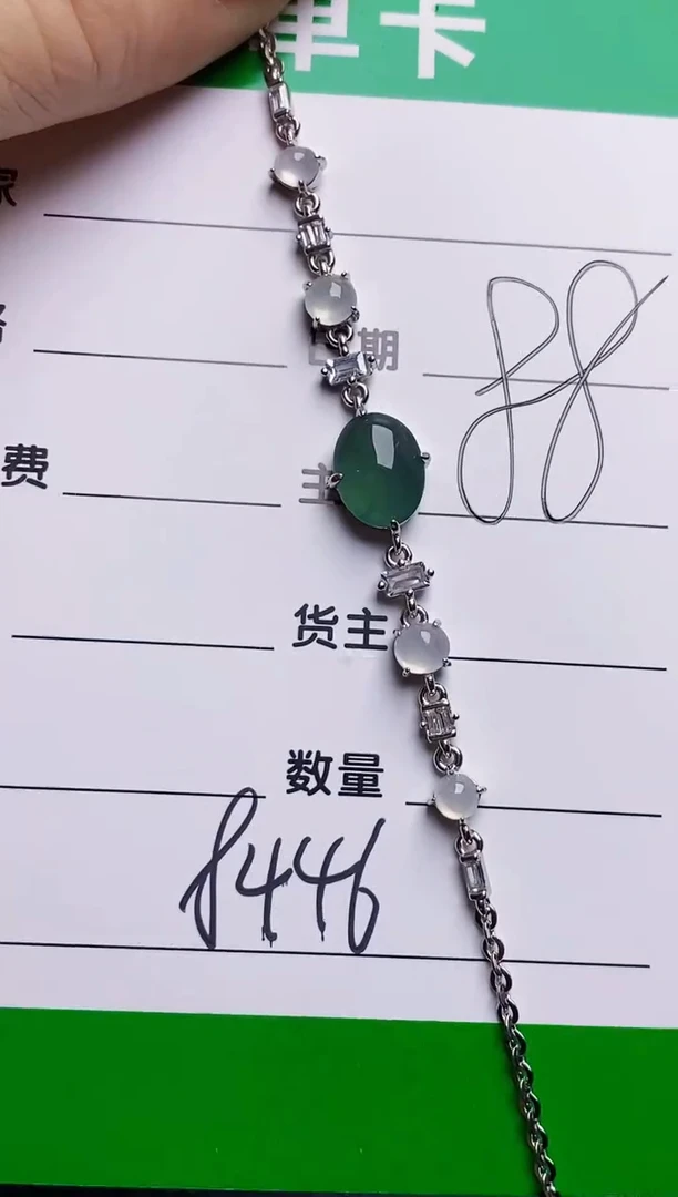 银S925镶嵌戒指翡翠8446