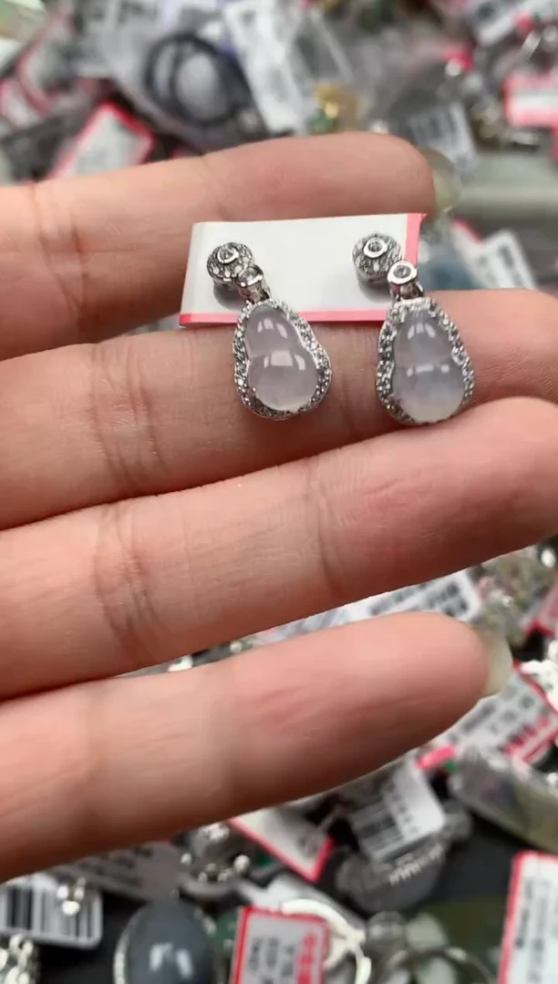 银S925镶嵌戒指翡翠天然A货缅甸翡翠