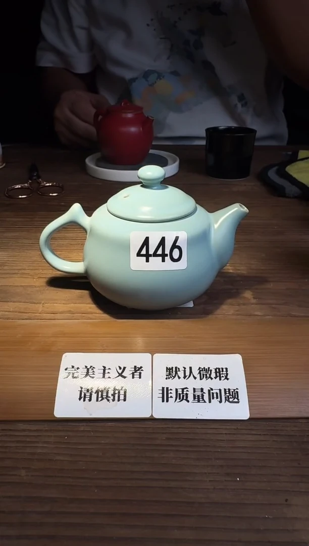 婺州窑龙窑烧制技艺汝窑壶（446