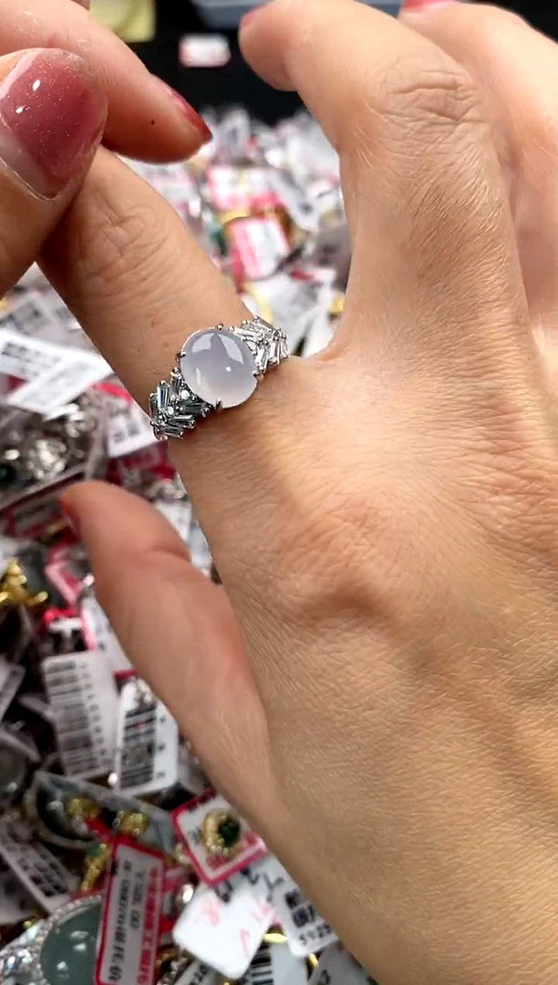 【闪购商品】翡翠戒指银S925镶嵌66666666     6