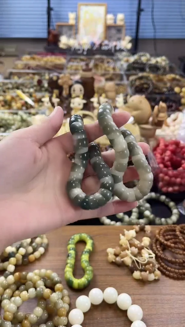 菩提根/象牙果吊坠【多样性发】绿飘花大肠12mm