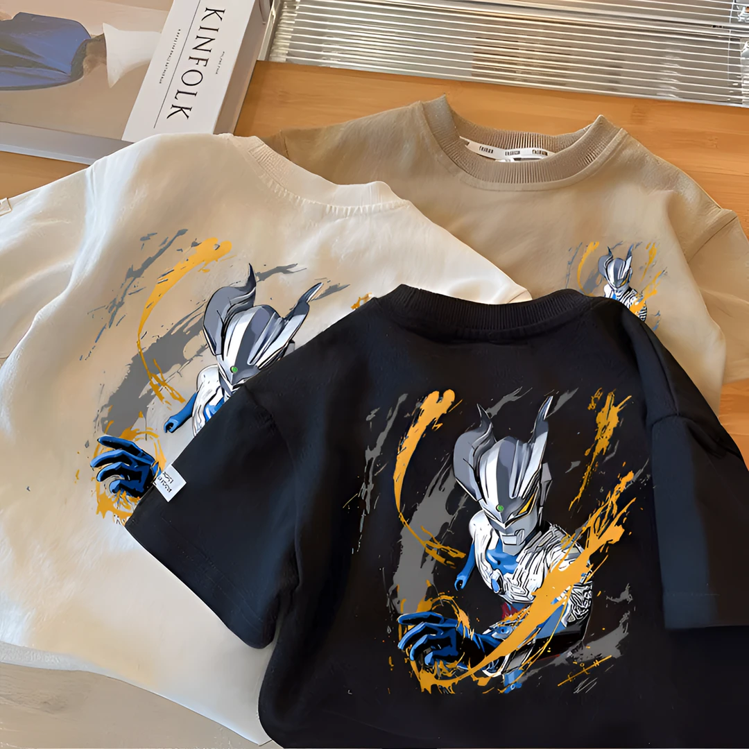 奥特曼纯棉t恤短袖上衣中小童超萌衣服宝宝儿童夏季服装童装夏装