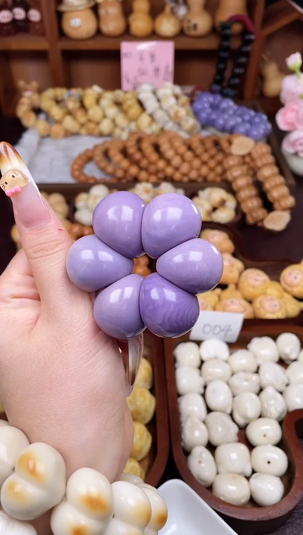 手串菩提根/象牙果Q紫色蒜瓣手捻子