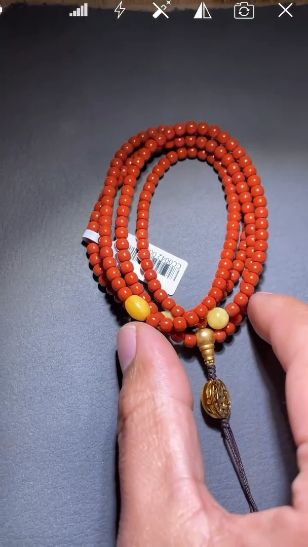 未镶嵌CC南红玛瑙老型珠珠链卡4