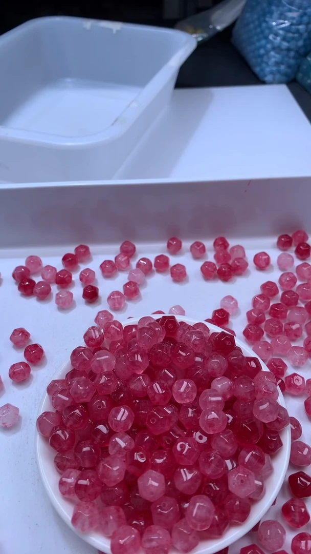 颈饰未镶嵌水晶W3033卢比来粉碧玺灯笼珠10MM*5颗