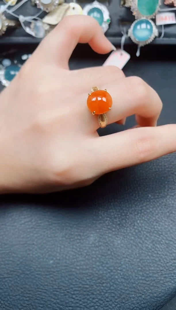 银S925镶嵌戒指翡翠翡翠