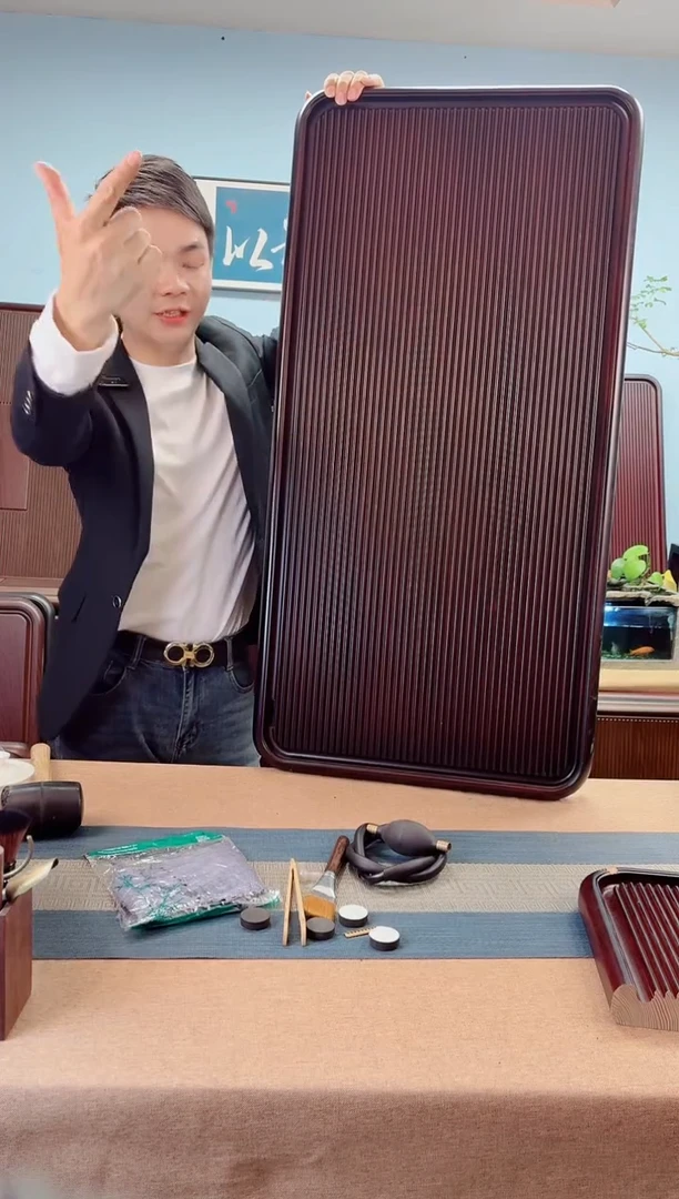 100*50*5千川大板黑胡桃色款式茶盘