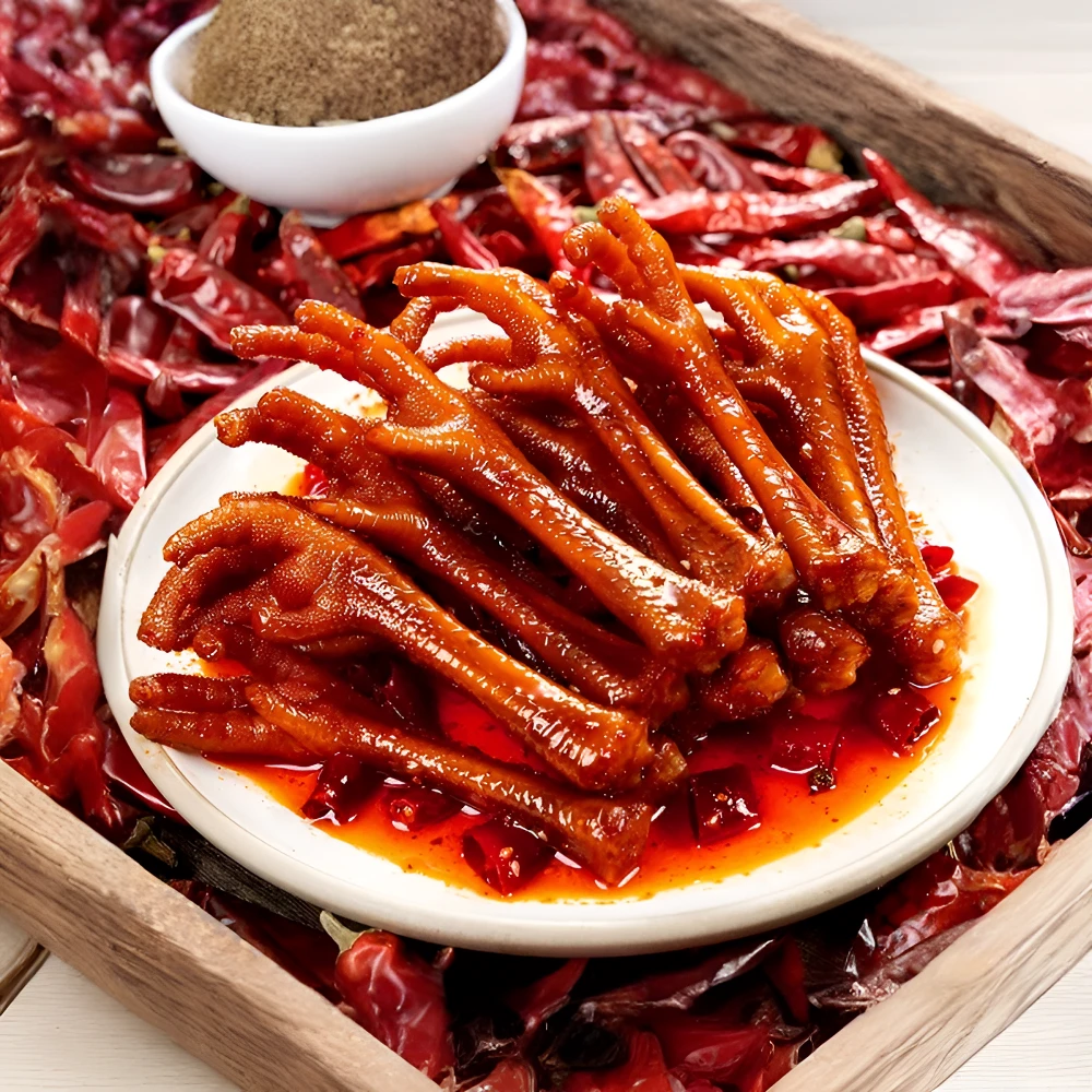 宝妈私厨四川美食辣卤老鸡爪开袋即食解馋小零食正宗川味干巴鸡爪