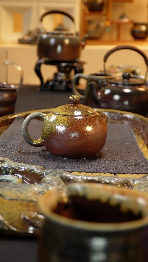 紫砂柴烧纯自然紫砂柴烧300毫升