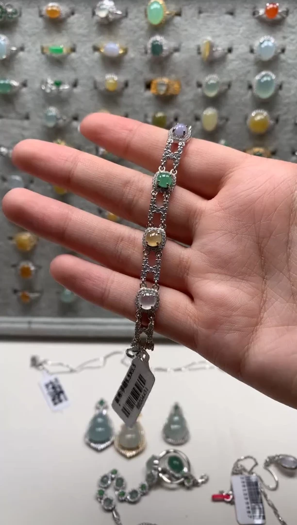 银S925镶嵌戒指翡翠手链26