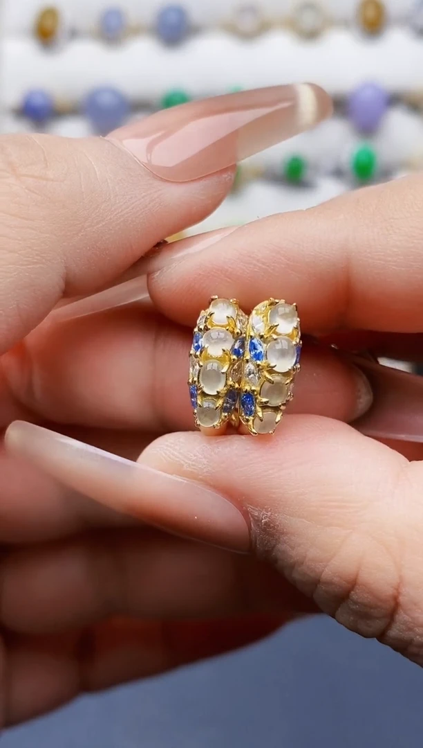 银S925镶嵌戒指翡翠0322