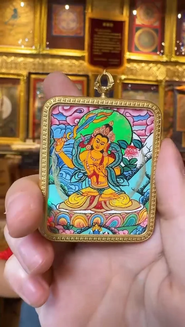 吊坠文老师-热贡纯手绘唐卡