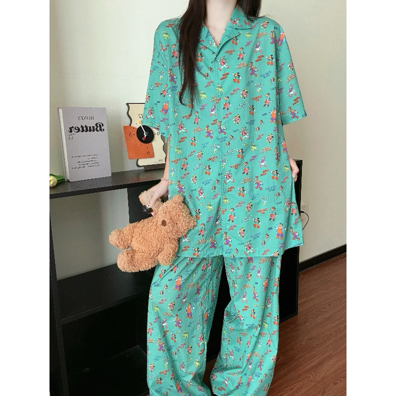 【DMXJ大梦想家】韩系甜美可爱卡通睡衣女装夏季新款宽松家居服套装