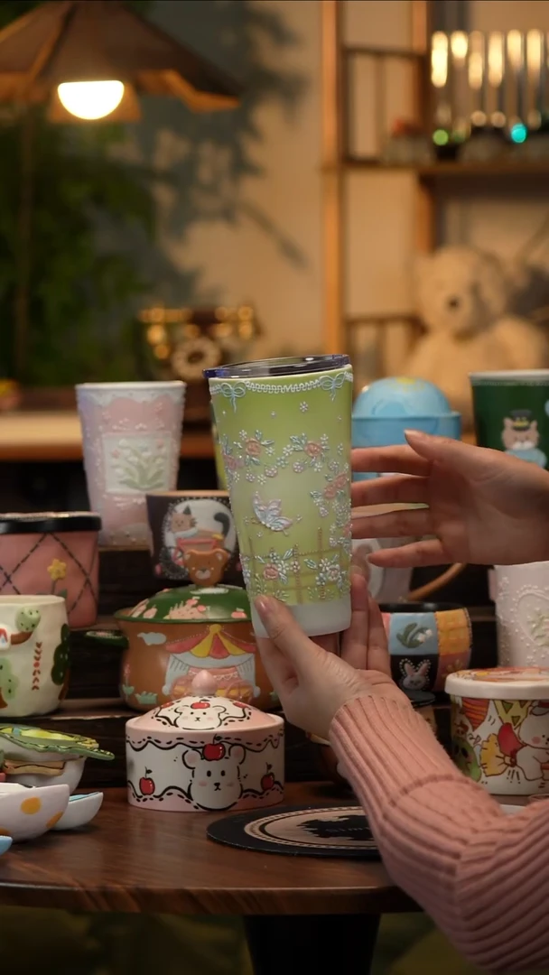 杯子瓷T085景德镇原创手工陶瓷