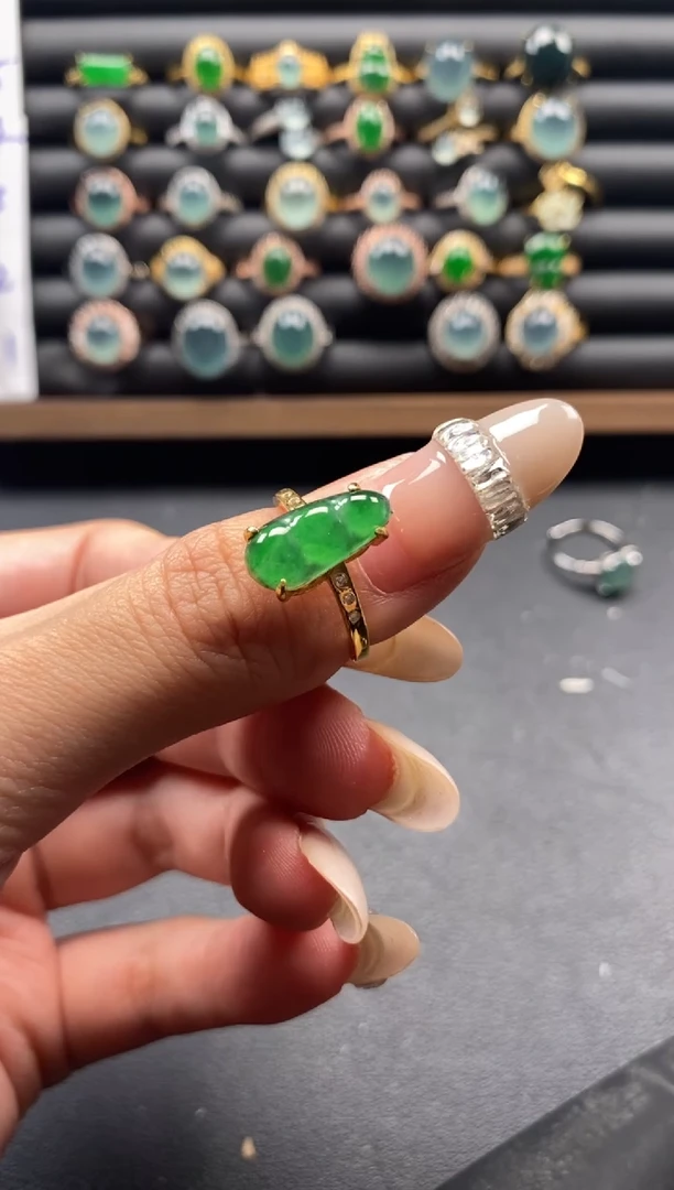 银S925镶嵌戒指翡翠515111