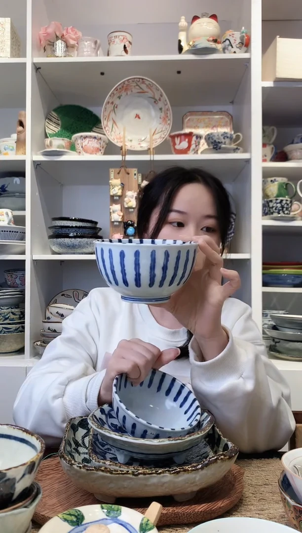 陶瓷浓十草13cm米饭碗