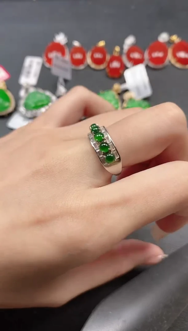 银S925镶嵌戒指翡翠1521151