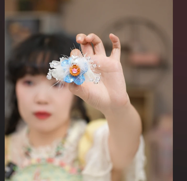 饰阿梁4171 兔子汗毛夹头饰儿童小女孩发夹发饰可爱甜美百搭手工