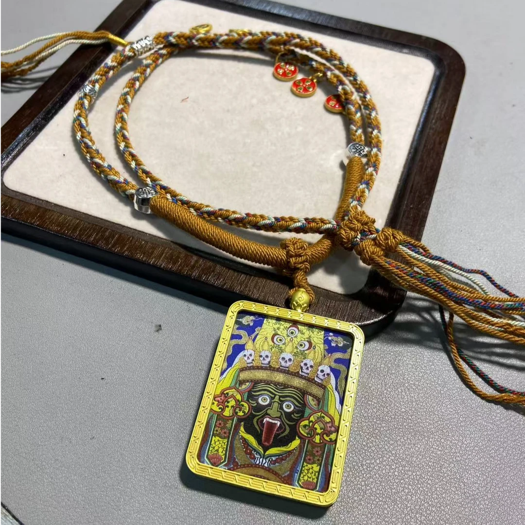 B474藏风唐卡项链手工编织民族风
