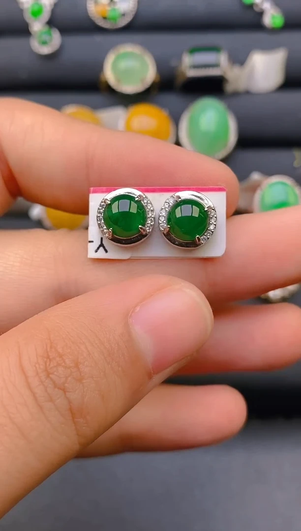 【闪购商品】翡翠戒指银S925镶嵌天然A货翡翠1