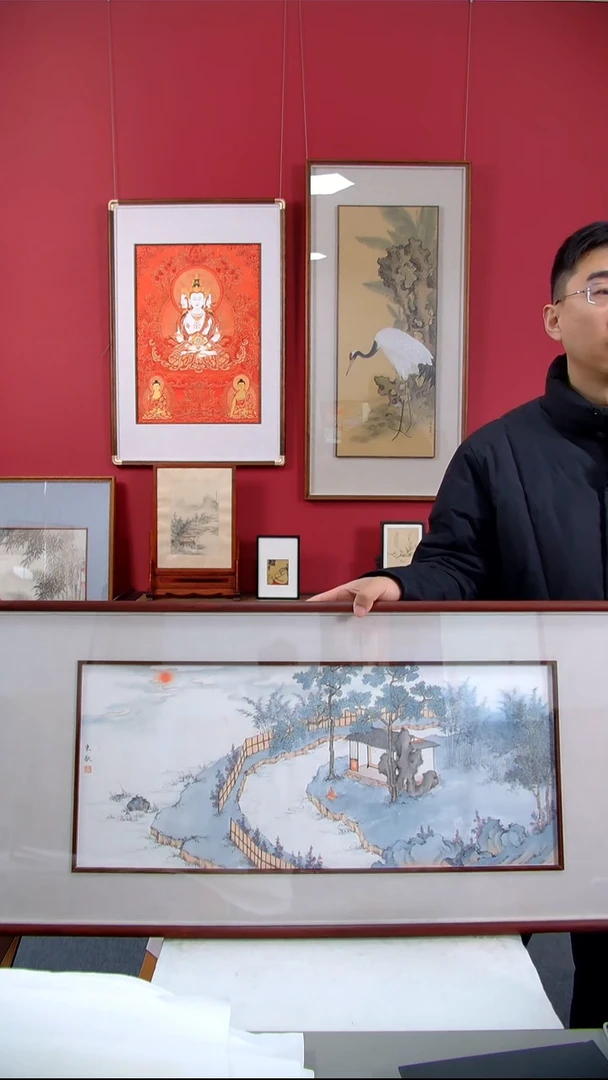 【闪购商品】国画丁奕《杜甫草堂》装裱102*47