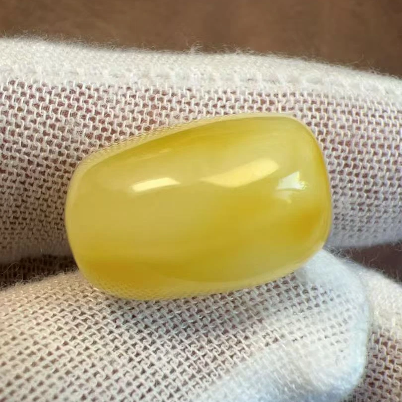 D0224天然原矿蜜蜡随形桶珠老型单珠配饰