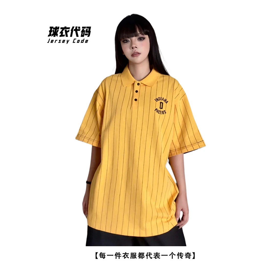 【印第安纳步行者】哈里伯顿美式休闲Polo领短袖上衣男女同款A817