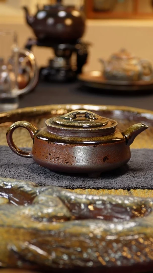 紫砂柴烧纯自然紫砂柴烧300毫升