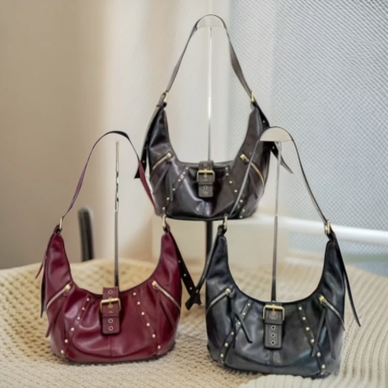 斜挎包手拎包黑色女士韩版时尚复古优雅风潮流单肩肩包