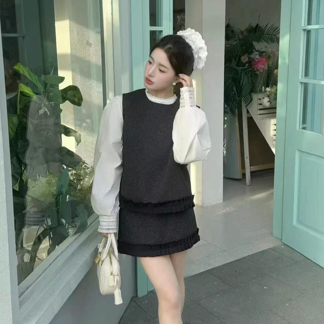 王姐专属-2025春季新品设计感别致背心三件套套装【伊S-58222】