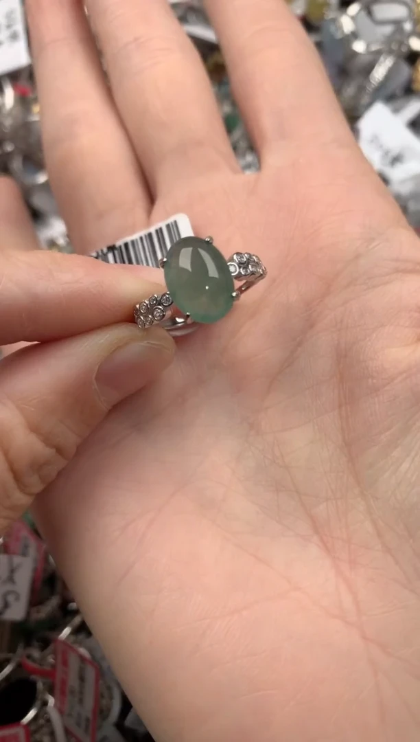银S925镶嵌戒指翡翠3333----6