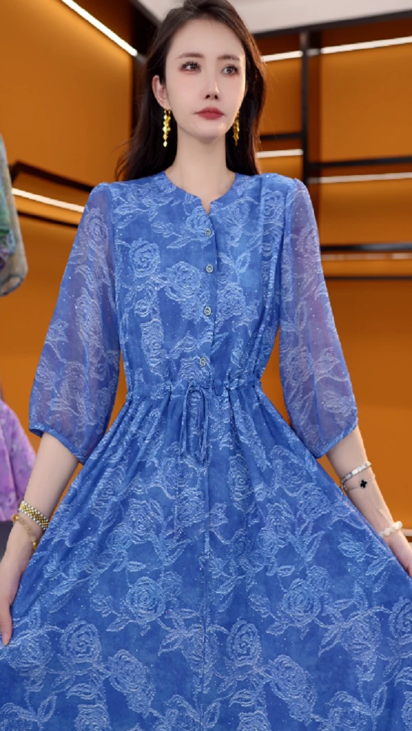 Y183新款时尚百搭气质减龄连衣裙-悠悠