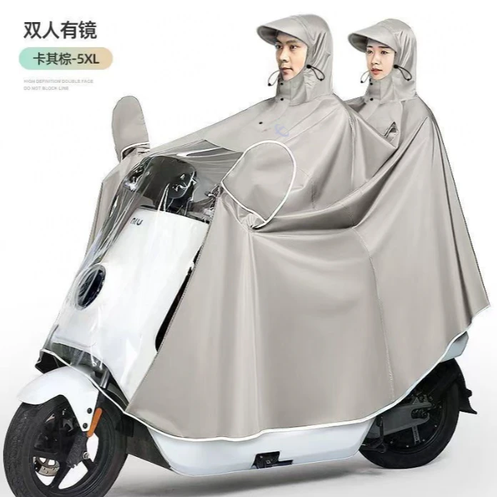 双人雨衣双人电动电瓶车成人雨衣全身防暴雨加厚加长摩托车雨披