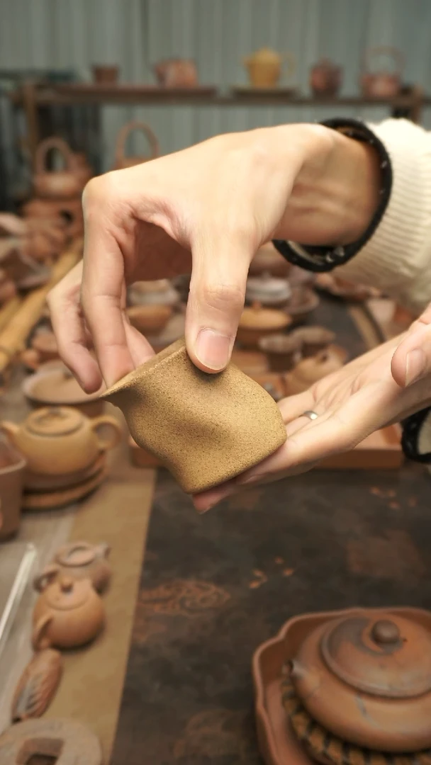 老岩泥原矿料老岩泥  手捏异形树桩杯80ml