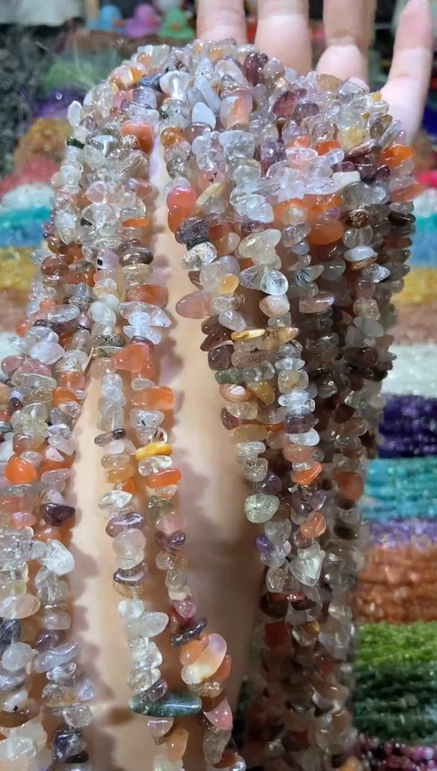 水晶珠宝半成品未镶嵌彩发晶