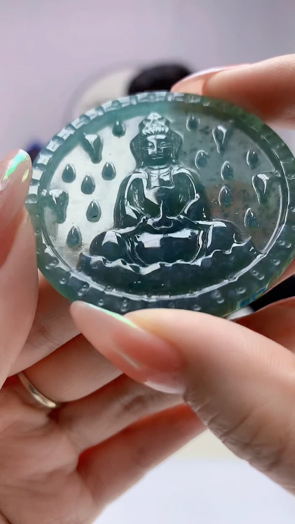 【闪购商品】定制翡翠未镶嵌4917DD-毛货挂件观音28