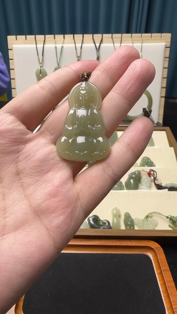 颈饰未镶嵌和田玉观音【福利款】