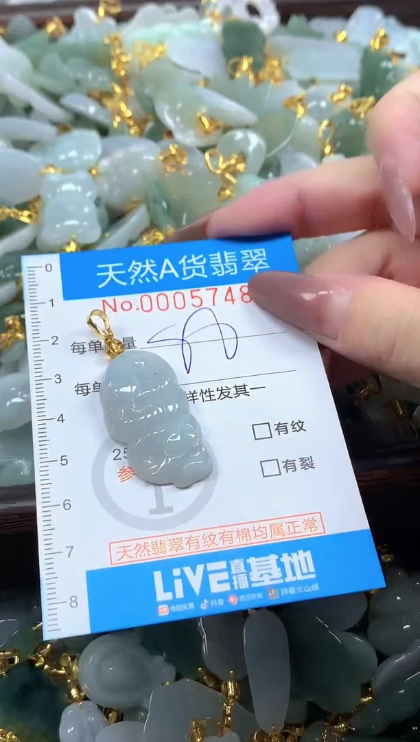 颈饰未镶嵌翡翠净货挂件-5748