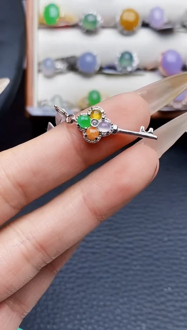 银S925镶嵌戒指翡翠4701